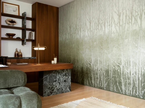 Mural tekstylny sylwetki drzew Arte 32373 Arbor Ombre