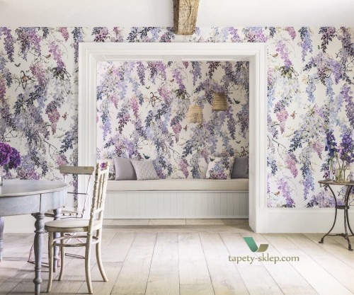 Mural kwiaty Wisteria Falls Sanderson 216296 Panel A Waterperry