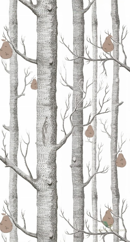Tapeta w brzozy i gruszki Cole & Son Contemporary Restyled Woods & Pears 95/5027