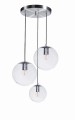 Lampa wisząca Famlight BACAN Srebrna 3 kule
