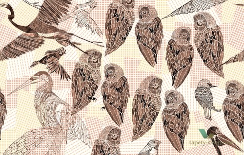 Fototapeta Wall&Deco Pencil birds WDPB1602 Contemporary 2016