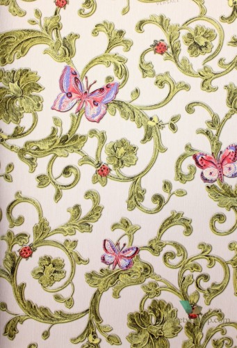 Tapeta liście akantu i motyle 34325-4 Versace III