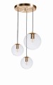 Lampa wisząca Famlight BACAN Złota Mosiądz 3 kule