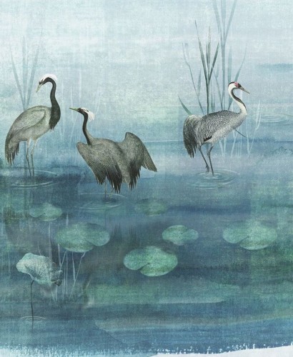 Mural żurawie Khroma DGIUM1013 Waterside Helium