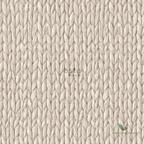 Tapeta warkocze wełny sweter beżowa Esta 148699 Boho Chic