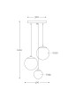 Lampa wisząca Famlight BACAN Srebrna 3 kule