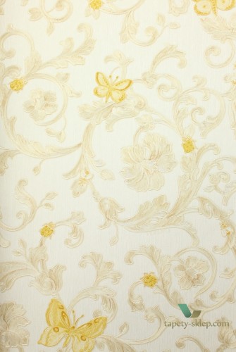 Tapeta liście akantu i motyle 34325-1 Versace III
