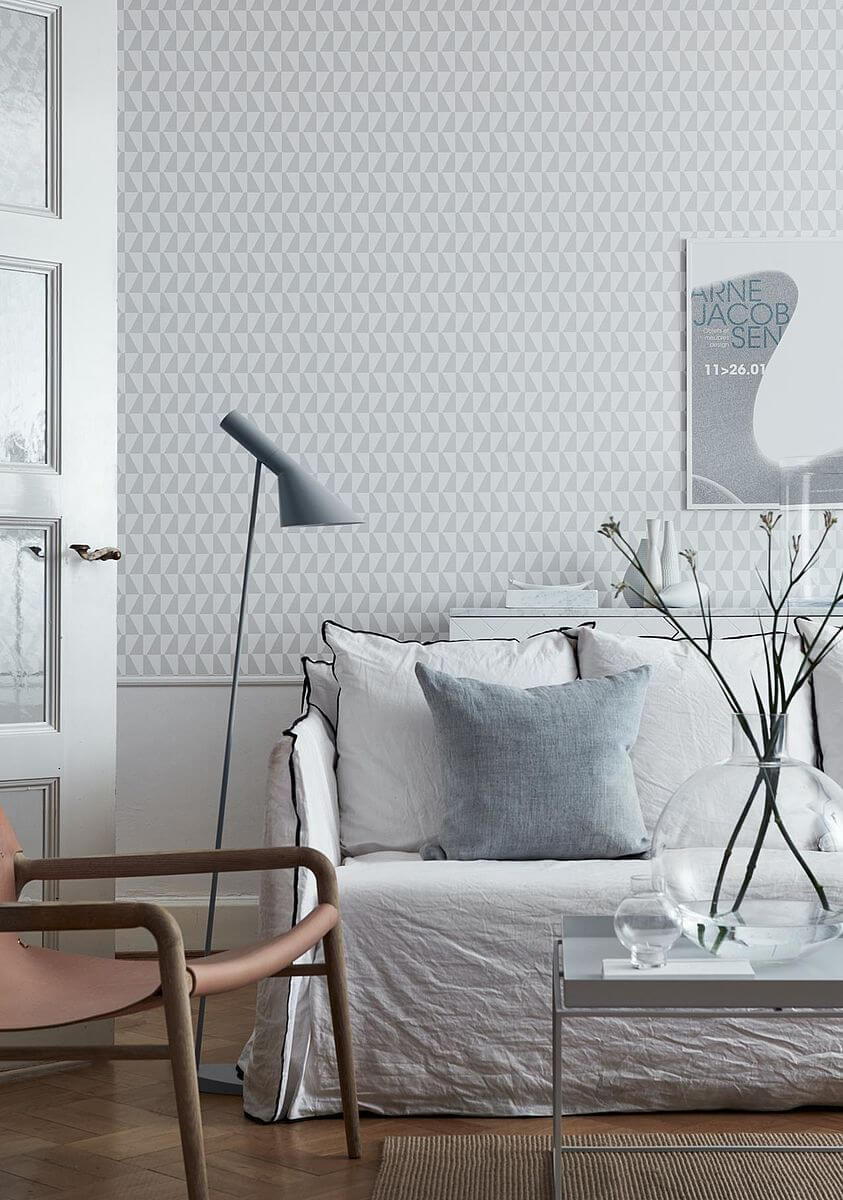 Tapeta do salonu z geometrycznym wzorem Boras 1778 Trapez Scandinavian Designers II