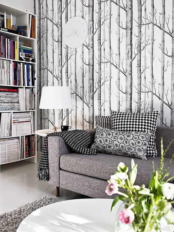 Tapeta w brzozy biało czarna 69-12147 Woods Cole & Son The Contemporary Selection