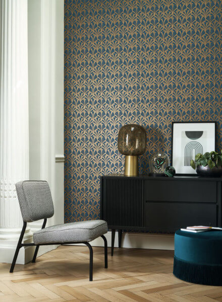 Tapeta w wachlarze w stylu art deco Palmette MNCT 85736313 Casadeco 1930
