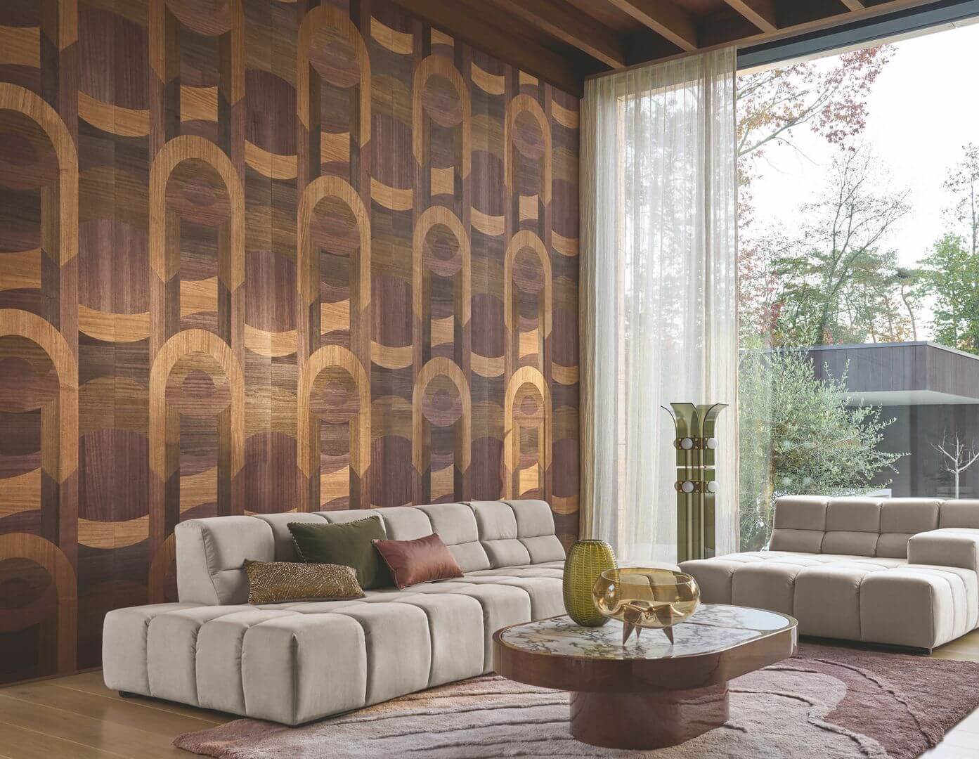 Drewo na ścianie - tapety drewniane naturalne - Casamance 71780331