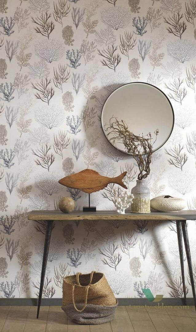 Letnia metamorfoza wnętrz - Tapeta letnia Casadeco 83979122 koralowce
