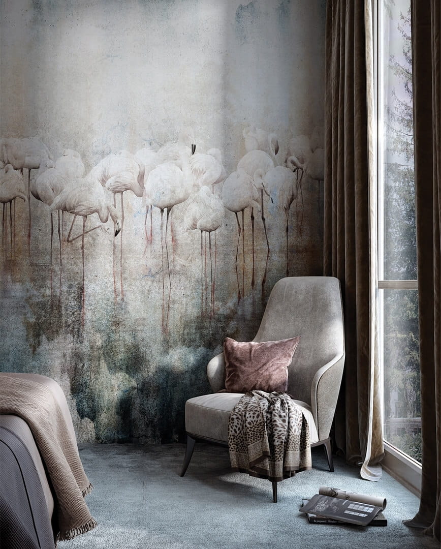 Tapeta Wolnderwall - fototapeta na wymiar flamingi Armonia 35045406 