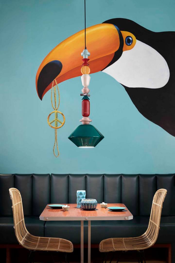 Lampa wisząca ceramiczna geometryczna Ferroluce Lariat Deco 