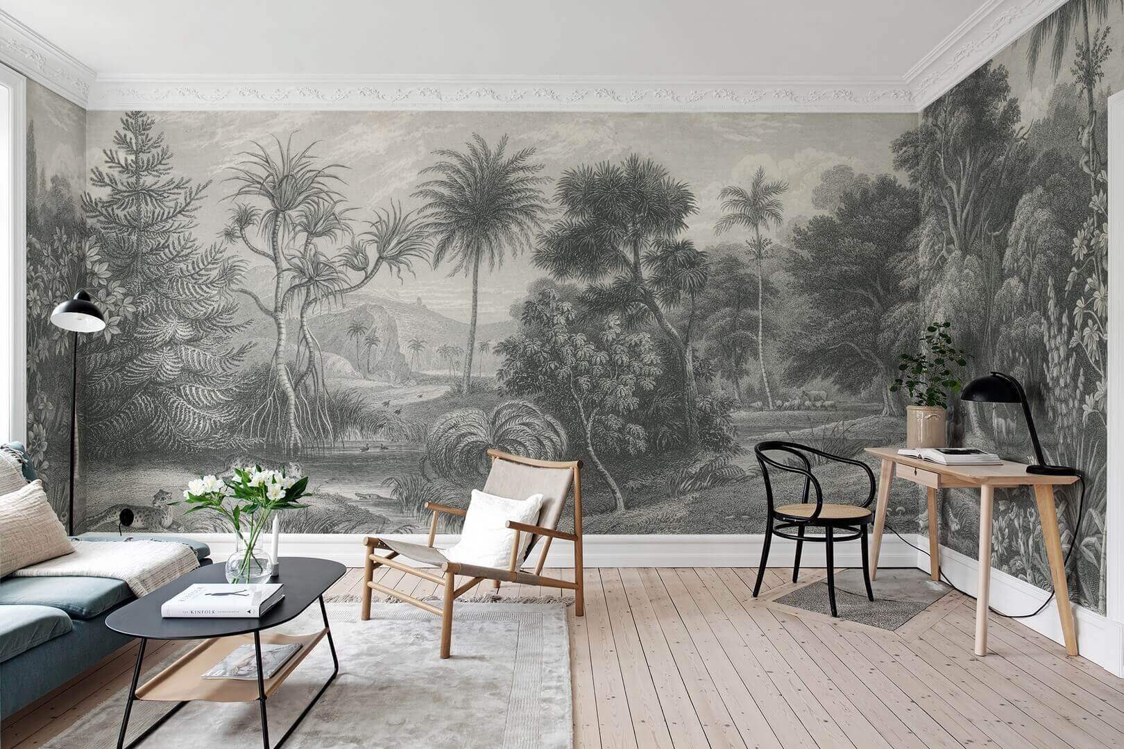 Letnia metamorfoza wnętrz - Tapeta egzotyczna dżungla Rebel Walls R14611