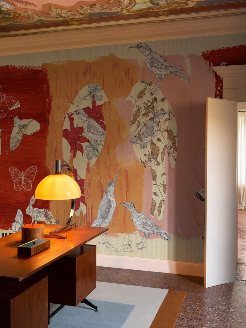 Fototapeta botaniczna ptaki i owady Wall&Deco WDIO2501 In Out Contemporary 2025