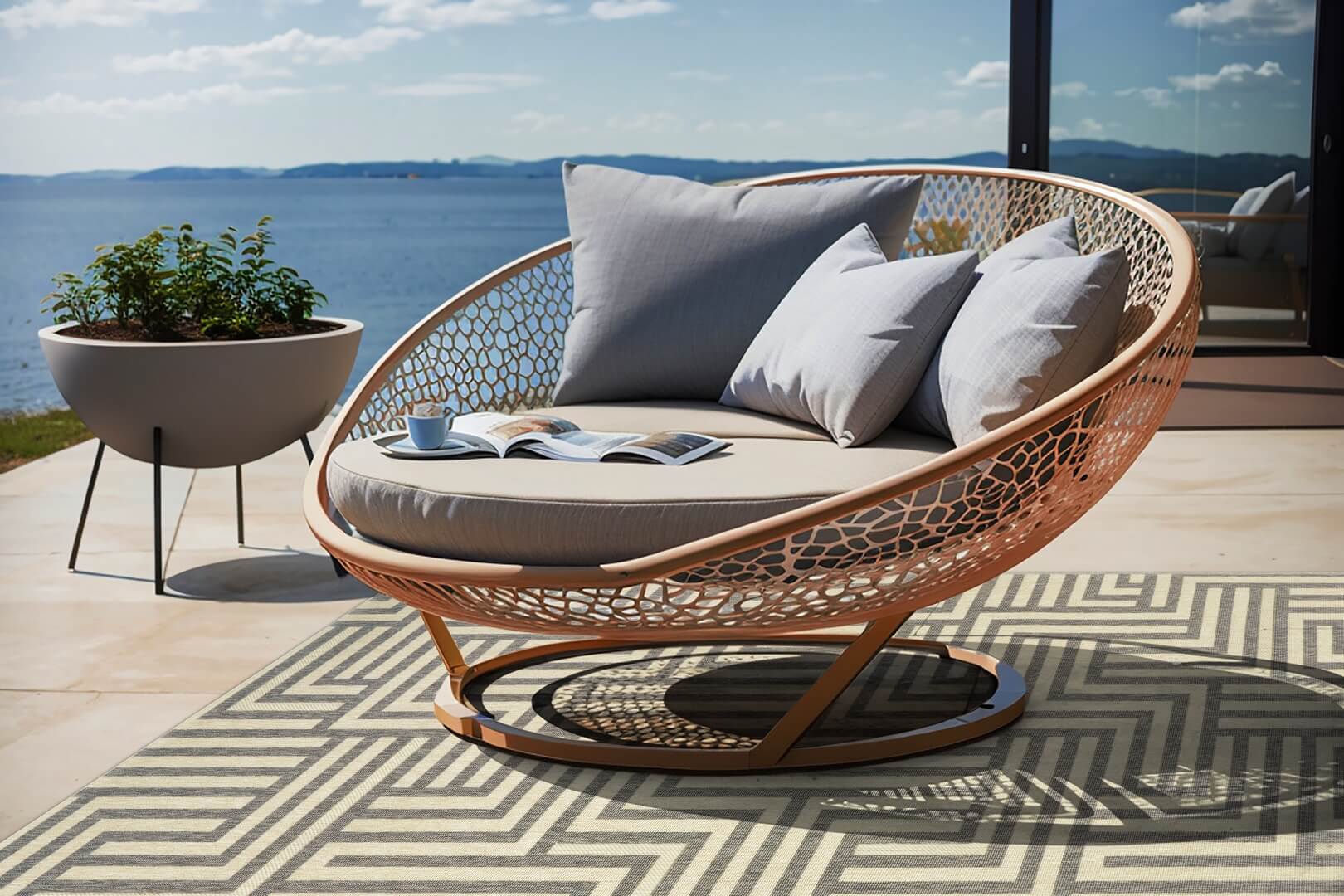 Dywan na lato - Dywan zewnętrzny geometryczny labirynt Manana Carpet Decor Outdoor/Indoor