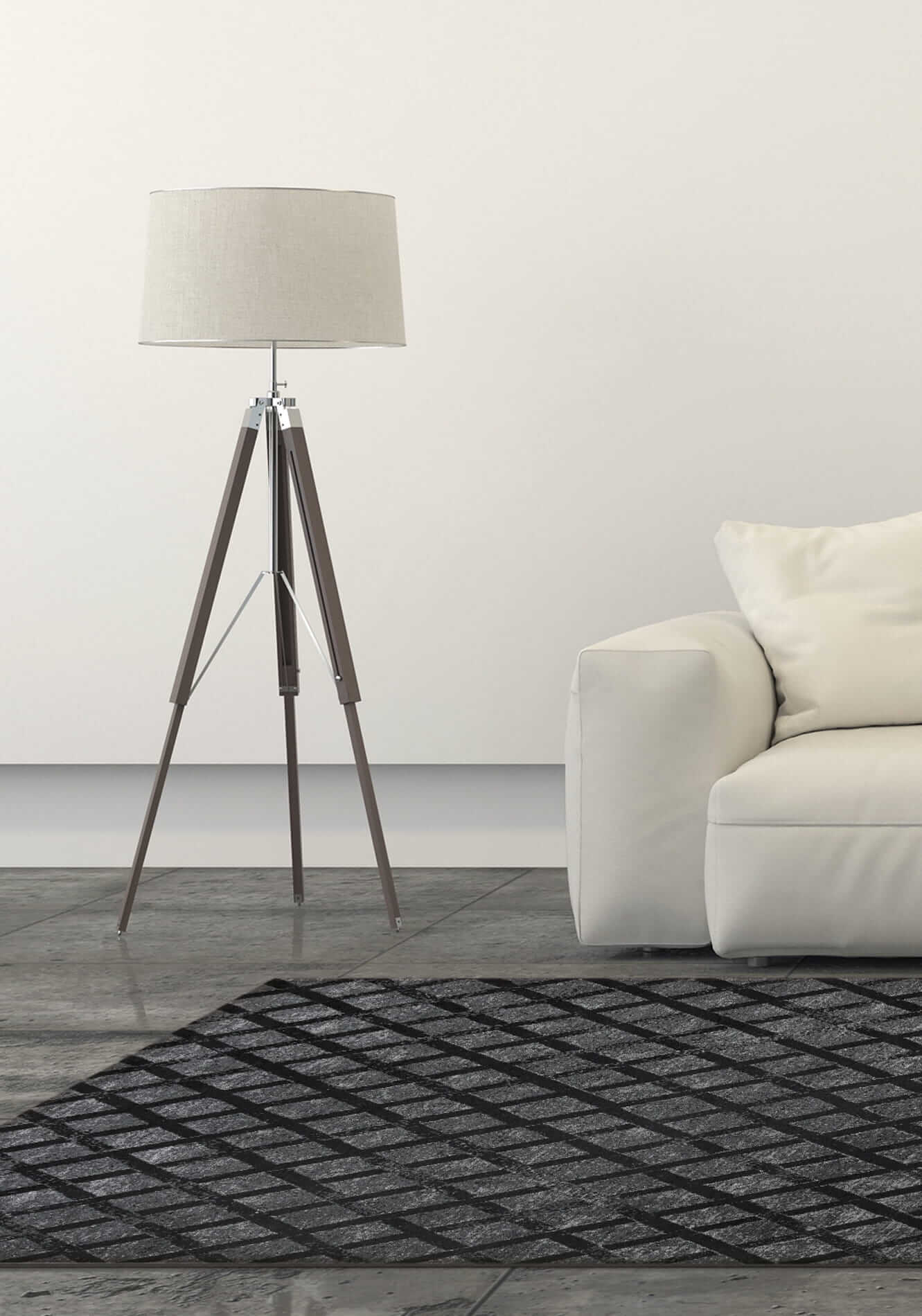 Dywan kratownica szary Ferry Dark Shadow Carpet Decor