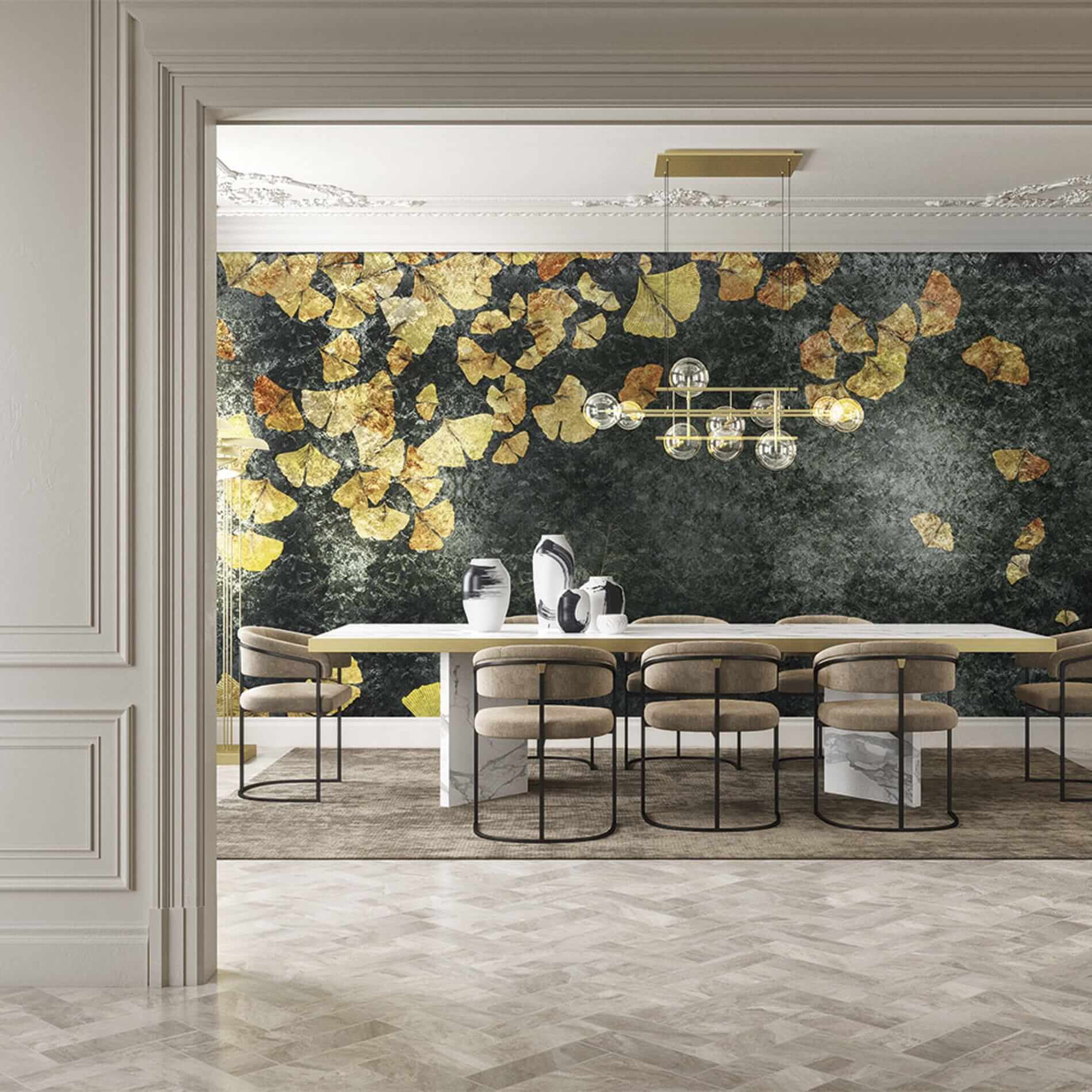 Fototapeta Liście Ginko Biloba Inkiostro Bianco INKBGIL2002 Eternal Youth GoldenWall 2020