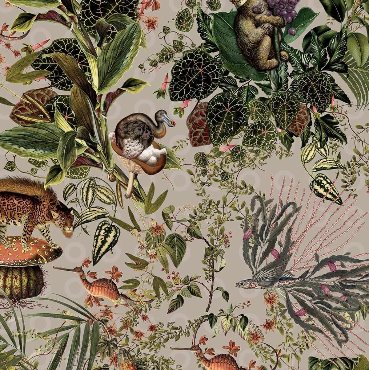 Tapeta wymarłe zwierzeta Arte Moooi MO2073 Menagerie of Extinct Animals Cloud