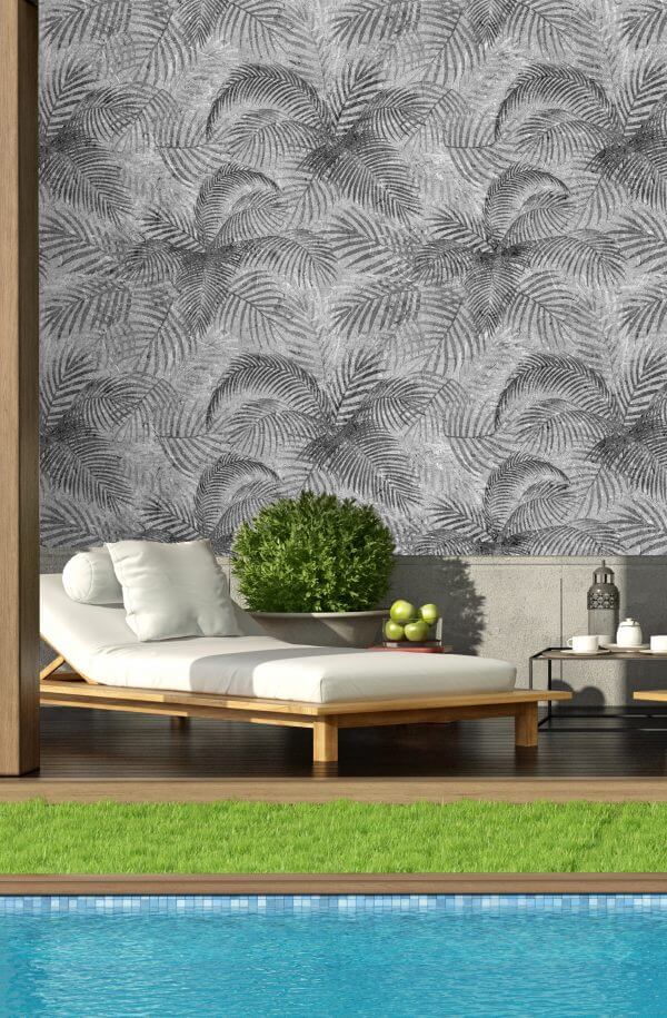 Tapeta zewnętrzna w tropikalne liście palmy One Wall Design OUT-20.137-CONTESSE-WIZ 