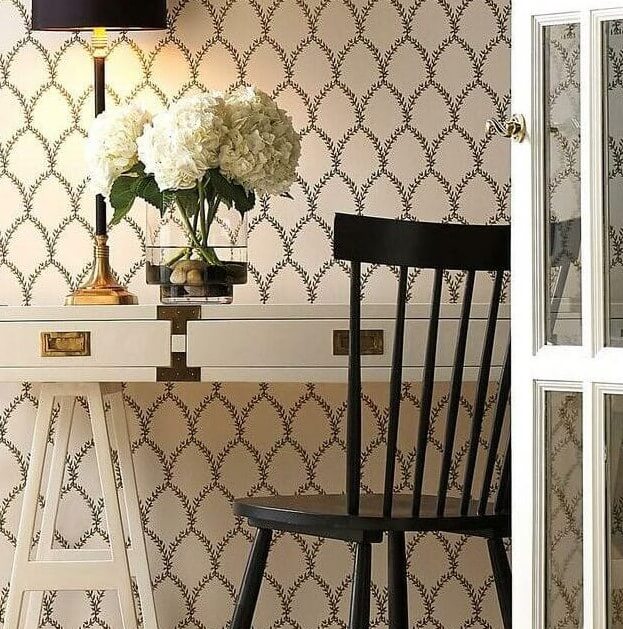 Tapeta treliaż liście na białym tle York Wallcoverings RI5178 Laurel Rifle Paper Co