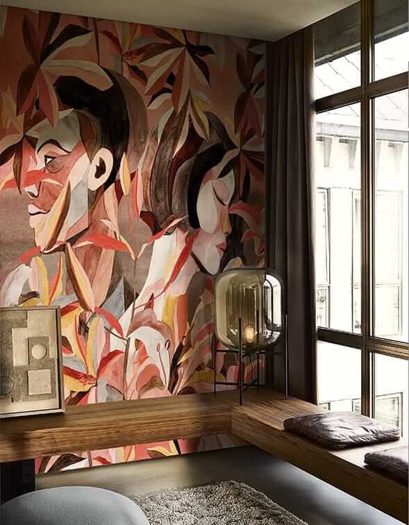 Modna Tapeta w twarze pod prysznic Wall&Deco WDDL1901 DELOVE