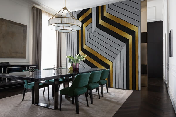 Tapeta geometryczna nowoczesna na elewacje budynku Wall&Deco Golden hook WDGH1701 Contemporary 2017