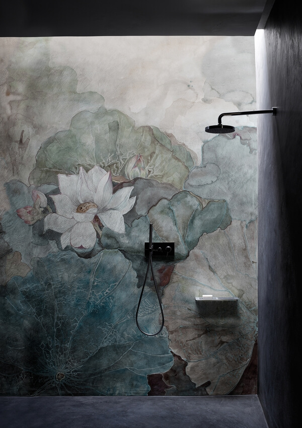 Tapeta wodoodporna pod prysznic w kwiaty NIVEUM Wall & Deco WET_NI1601 WET SYSTEM 2016