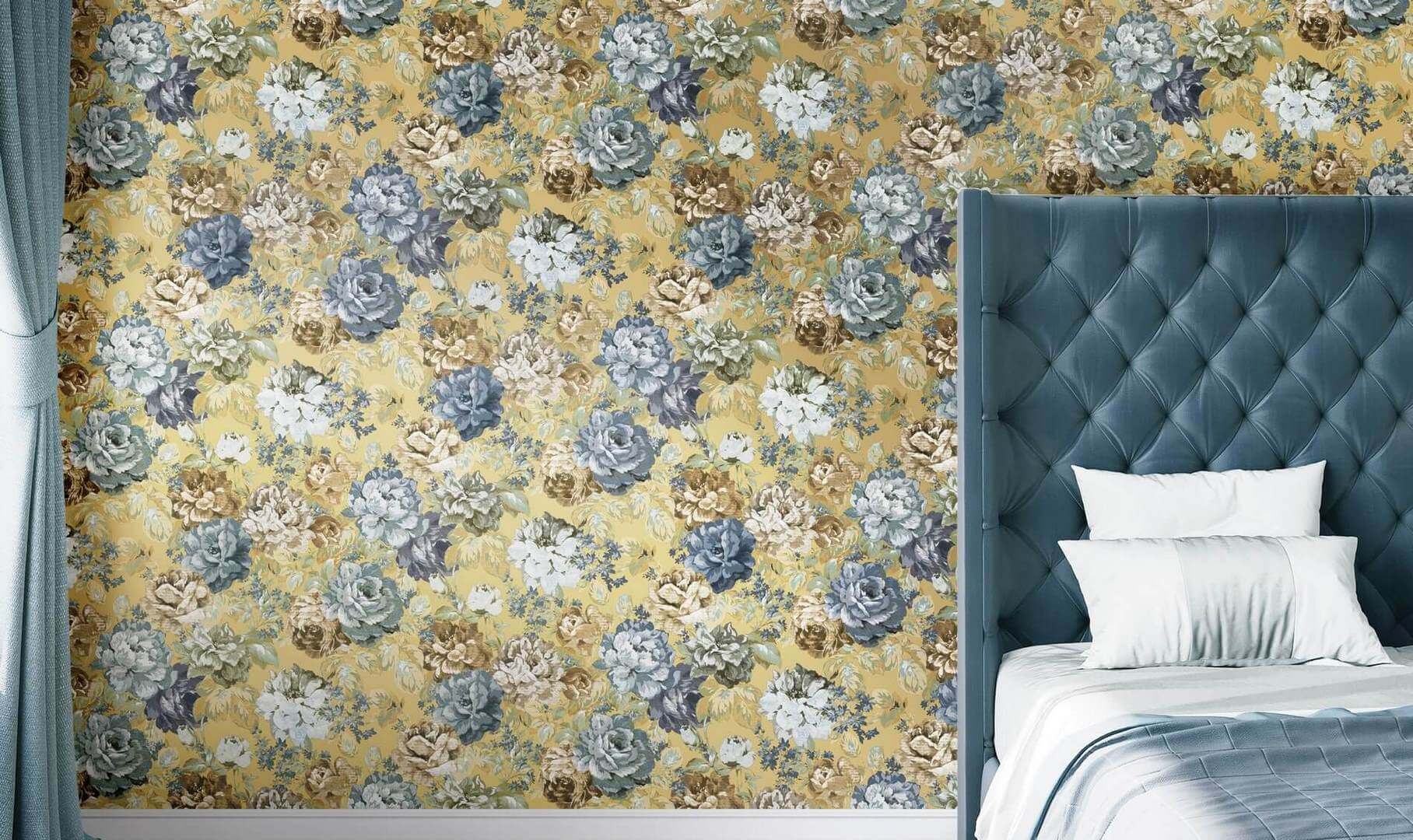 tapeta w kwiaty do sypialni 42536