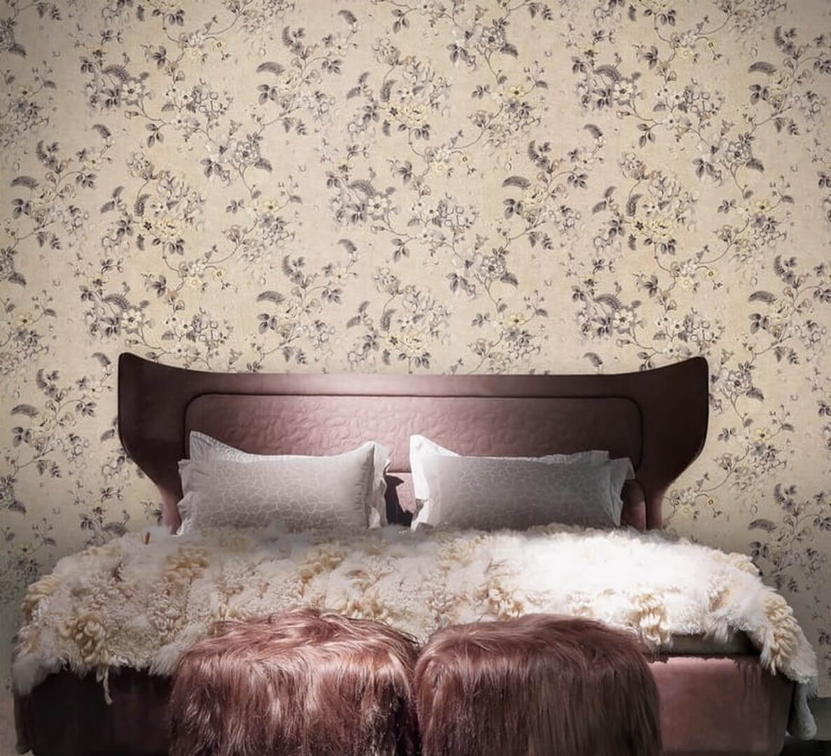 tapeta w kwiaty do sypialni kwiatowe pnącza RC17020