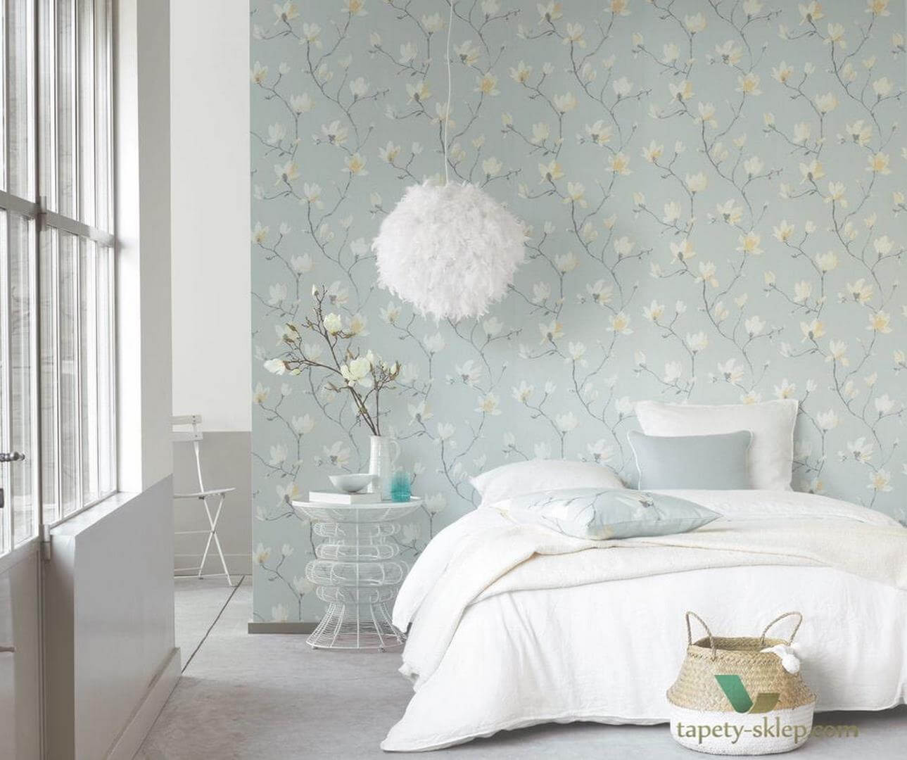 tapeta w kwiaty do sypialni magnolia Casadeco 82366122