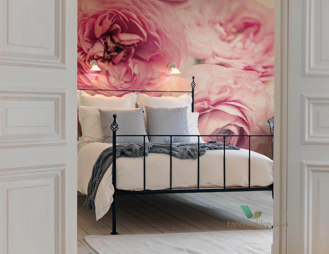 tapeta w kwiaty do sypialni róże R13091