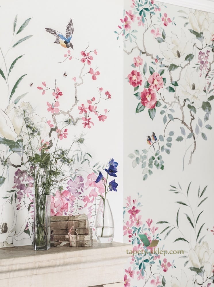 Mural kwiaty Magnolia & Blossom Sanderson 216305 Panel A Waterperry