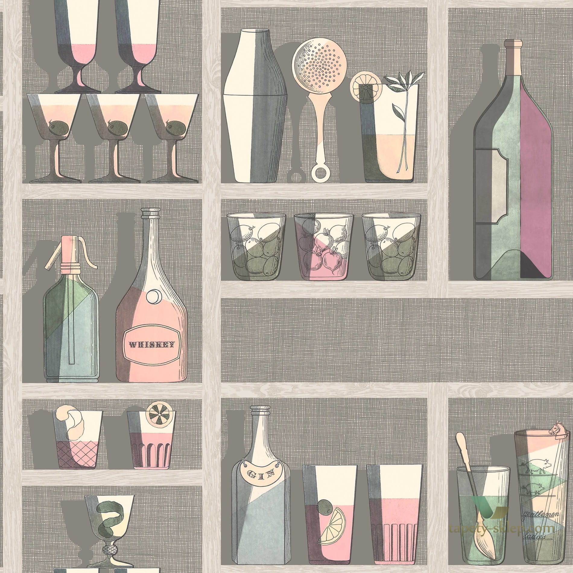 Tapeta Butelki Cole&Son Cocktails 114/23044 Fornasetti Senza Tempo