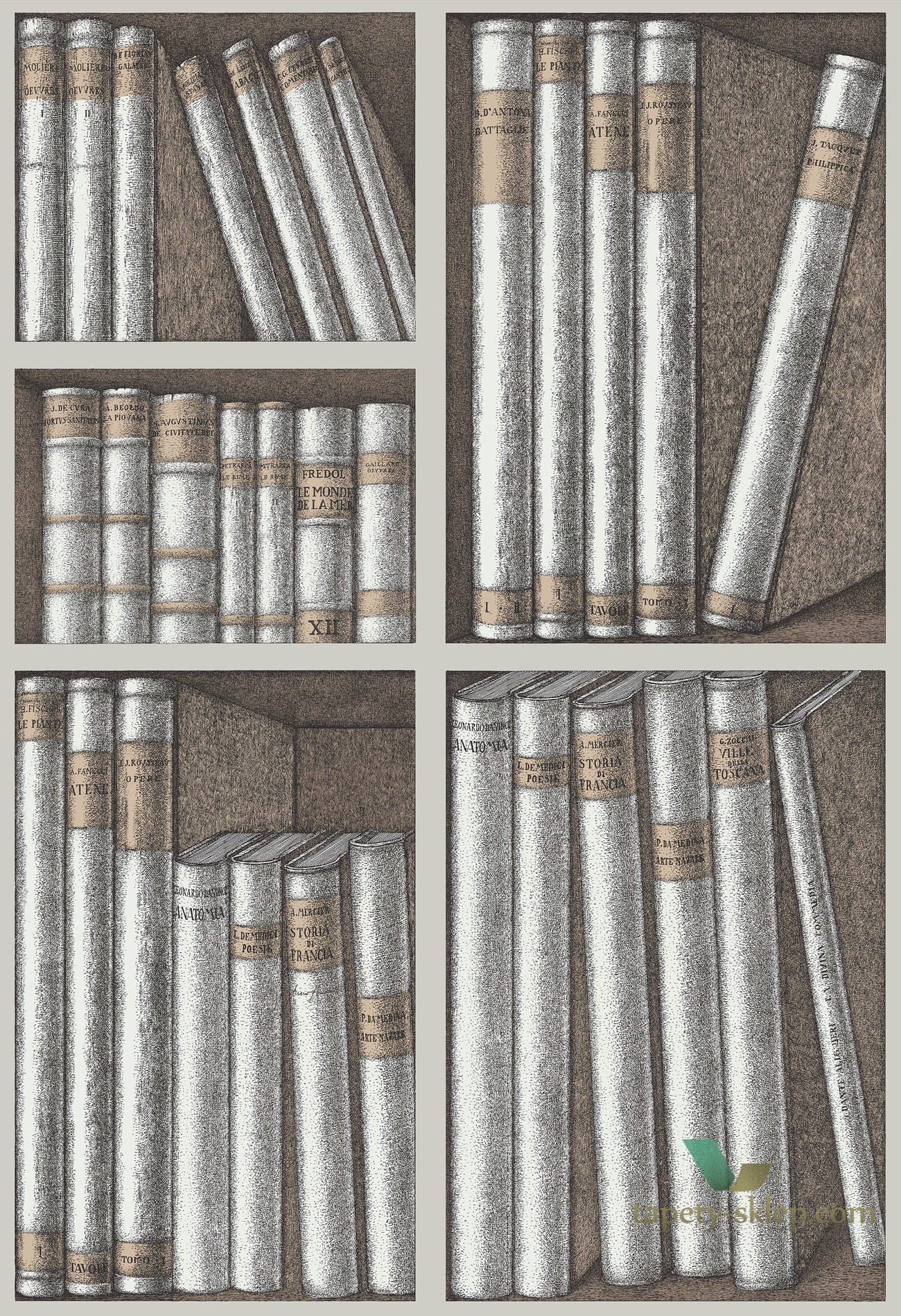 Tapeta Półka z Książkami Cole&Son Ex Libris 114/15029 Fornasetti Senza Tempo