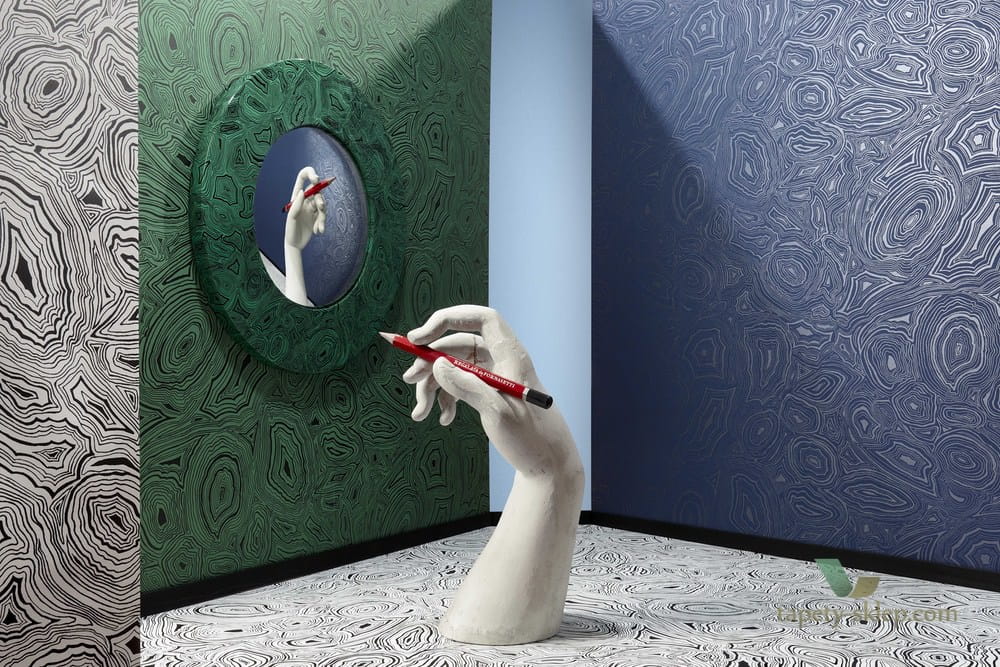 Tapeta Marmur Cole&Son Malachite 114/17035 Fornasetti Senza Tempo