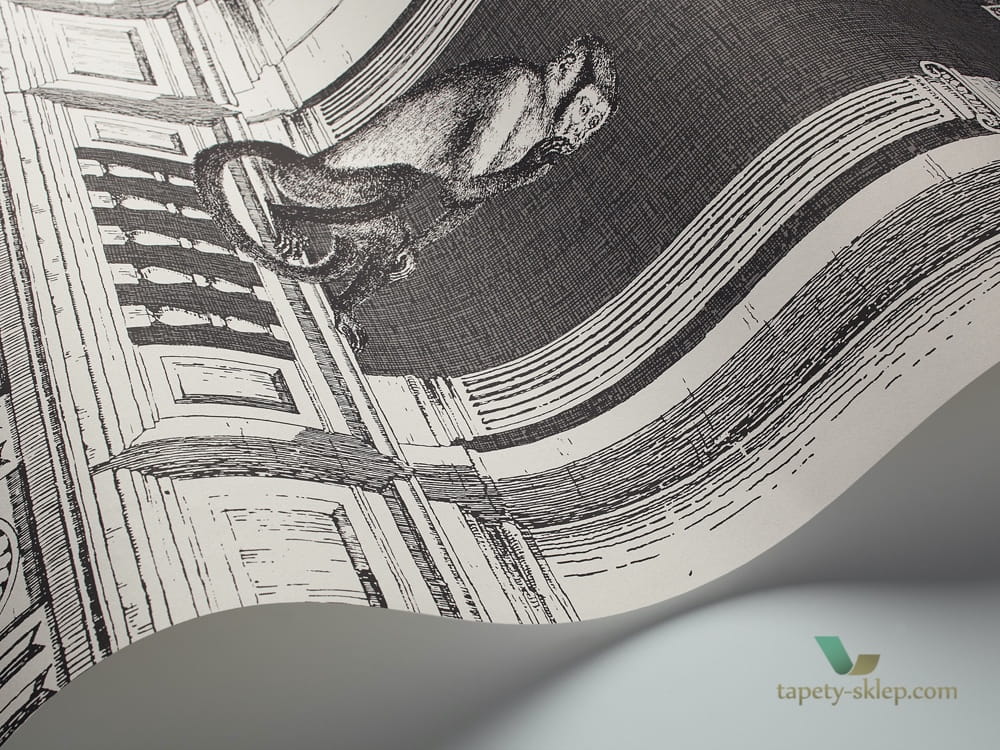 Tapeta Architektoniczna Małpy Cole&Son Procuratie e Scimmie 114/21041 Fornasetti Senza Tempo