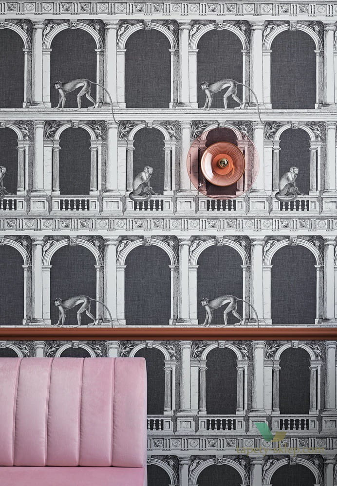 Tapeta Architektoniczna Małpy Cole&Son Procuratie e Scimmie 114/21041 Fornasetti Senza Tempo