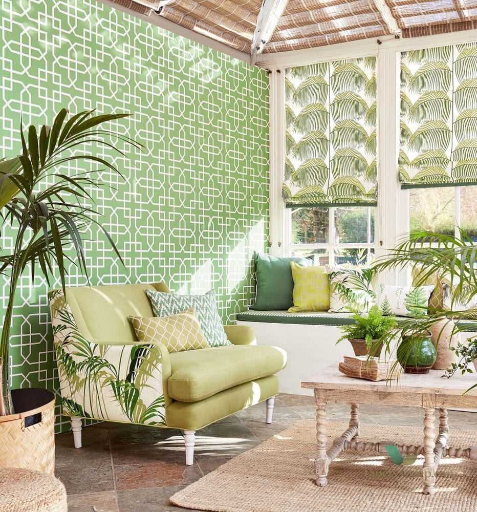 Tapeta kratownica Sanderson 216659 Hampton Trellis The Glasshouse
