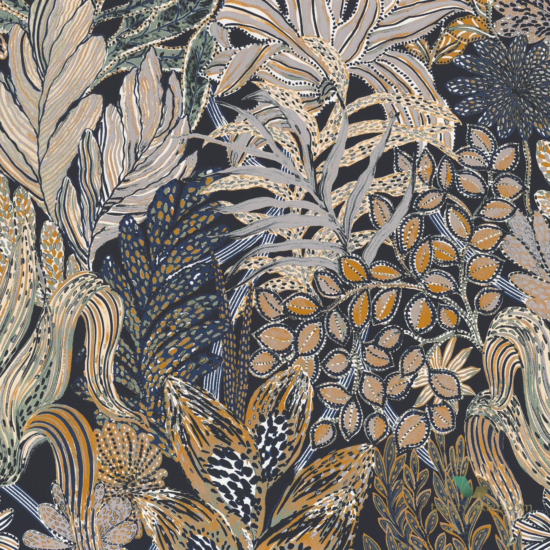 Tapeta w tropikalne liście Casamance 74320324 Borromee Blossom