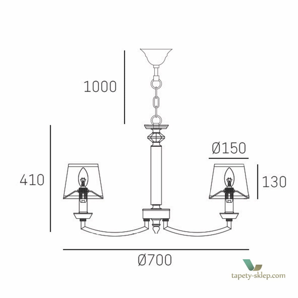 Lampa wisząca Cosmo Light Dubai P06346WH NI