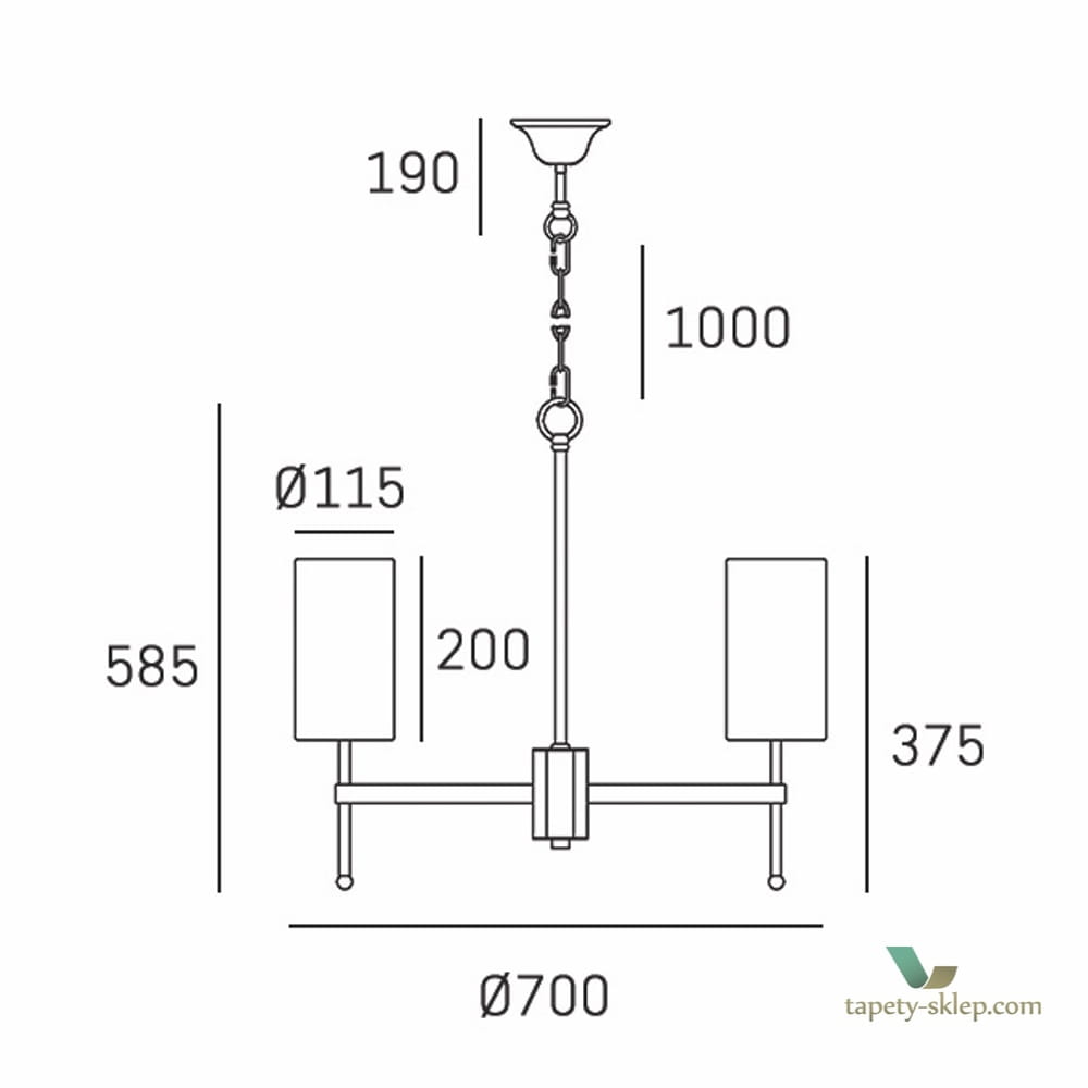 Lampa w stylu modern classic P06970BR  WH Denver
