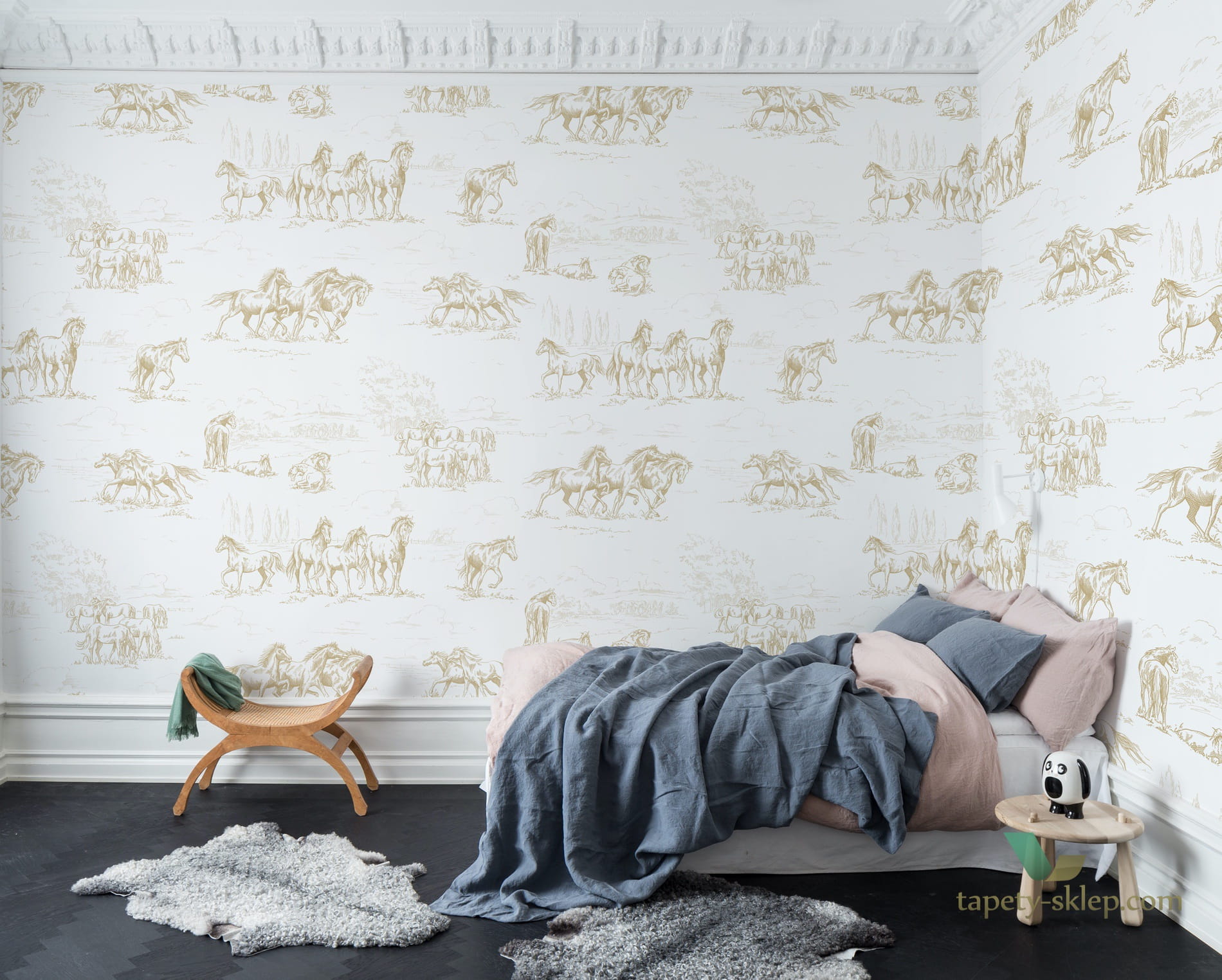 Fototapeta Rebel Walls R15592 Horse Herd Gold