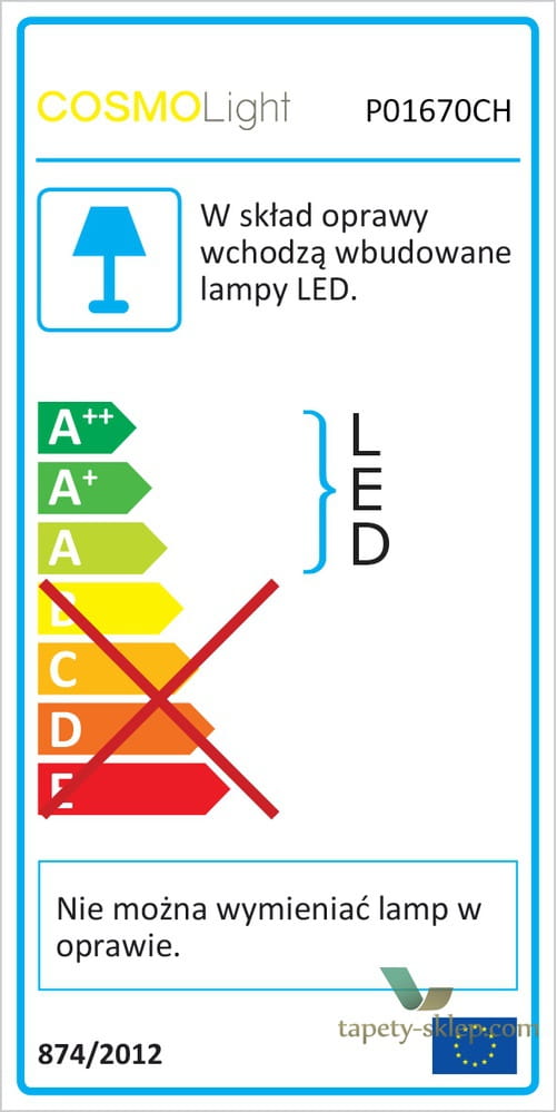 Nowoczesna lampa LED P01670CH Tokyo