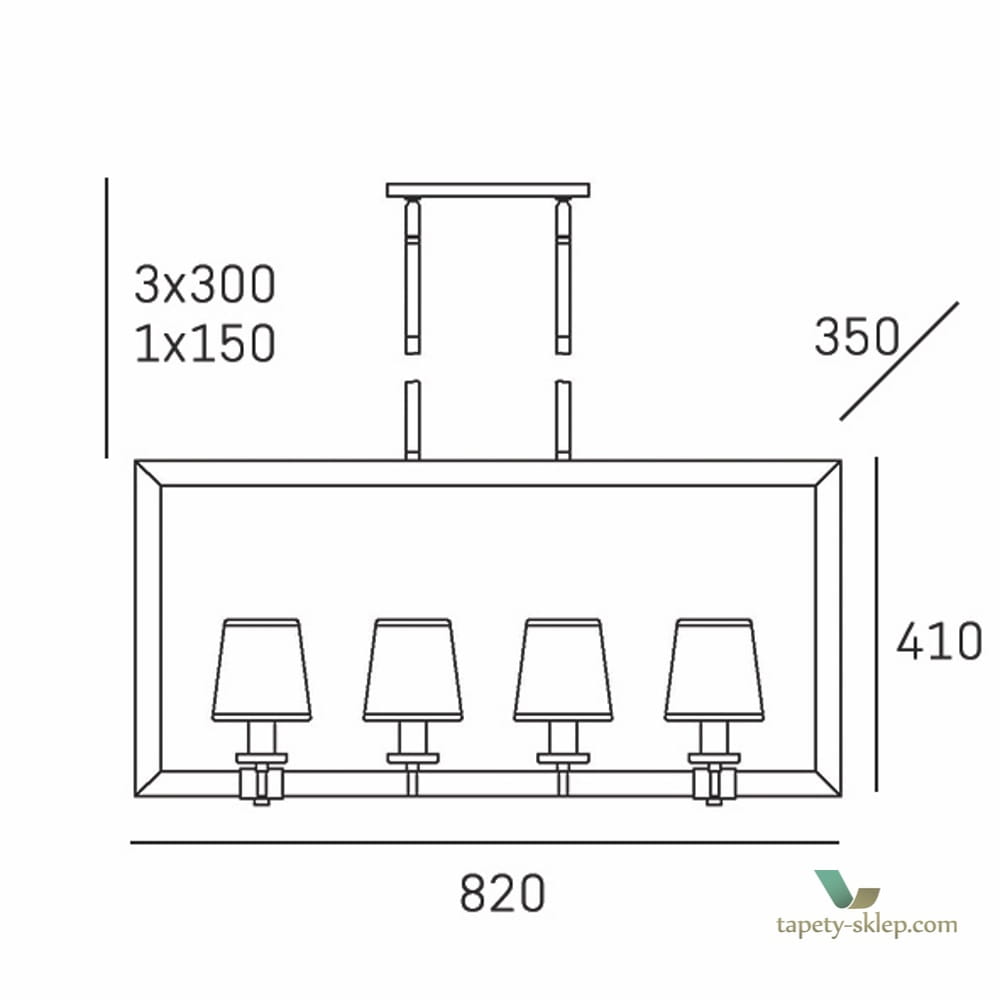 Lampa wisząca w nowojorskim stylu London P08038WH Cosmo Light