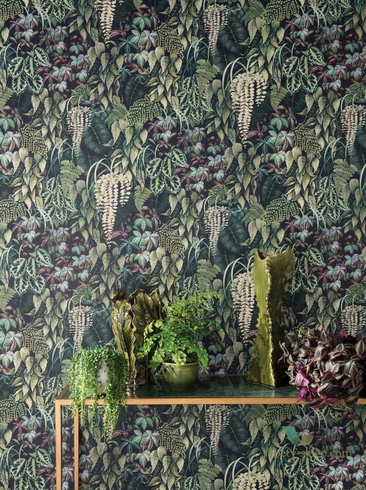Tapeta Osborne & Little W7330-02 Green Wall Folium