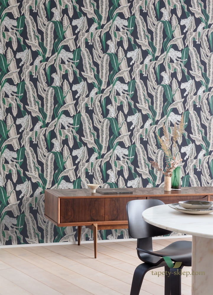 Tapeta gepardy i liście Khroma OMB101 Jagar Ombra