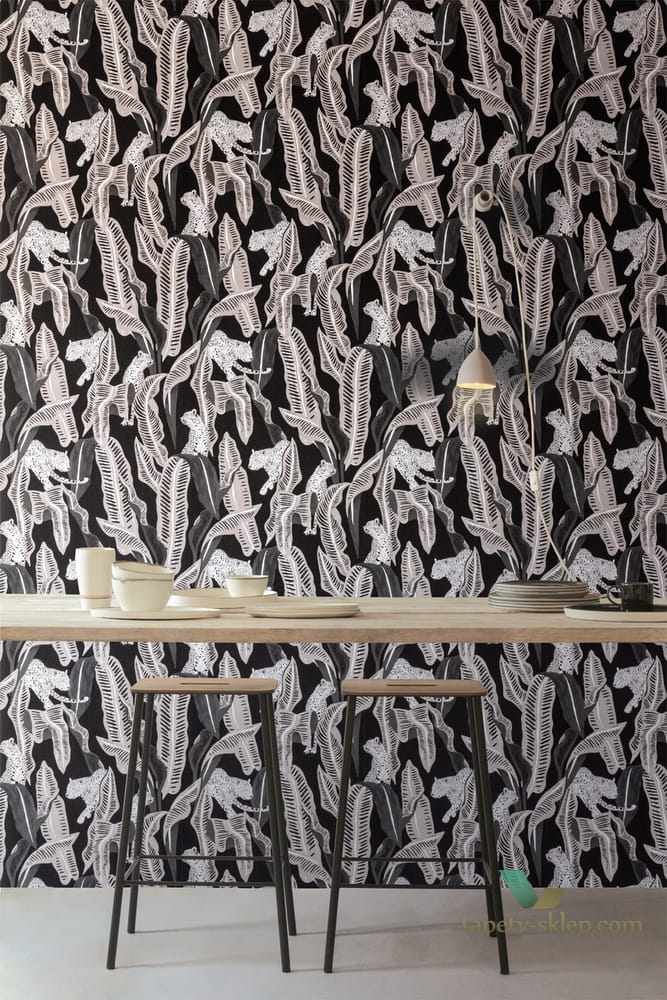 Tapeta gepardy i liście Khroma OMB101 Jagar Ombra