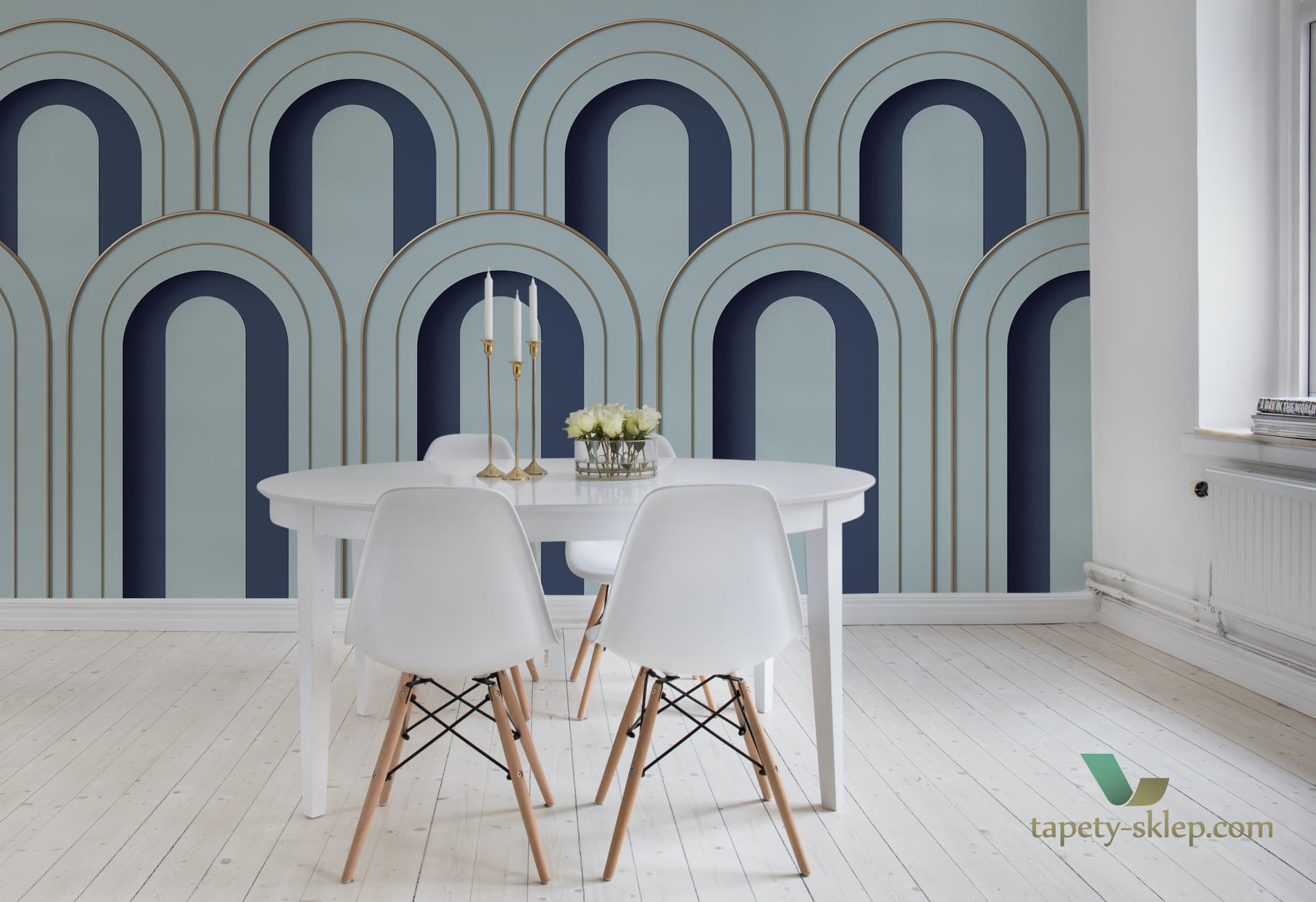 Fototapeta Rebel Walls R16102 Arch Deco Blue